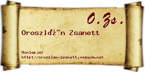 Oroszlán Zsanett névjegykártya