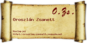 Oroszlán Zsanett névjegykártya
