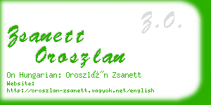 zsanett oroszlan business card